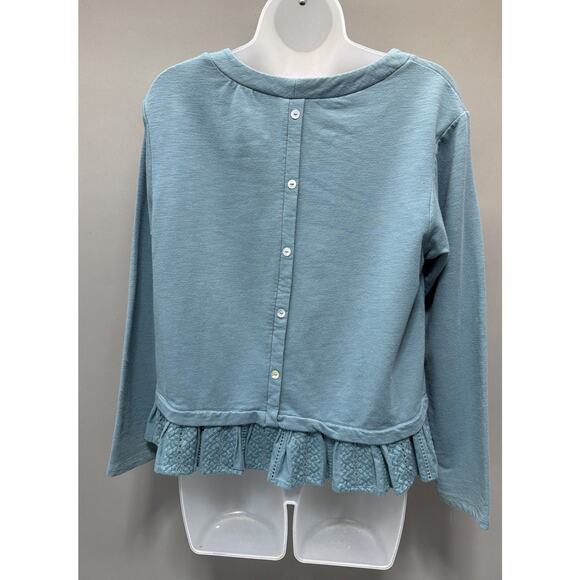 Altar'd State Womens Sweatshirt Lagenlook Boho Feminine Minimalist Blue M - Picture 2 of 6